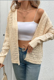 Eyelet Knitting Front Open Cardigan 