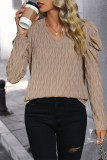 Khaki Textured Long SLeeves Top 