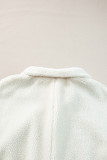 Beige Sherpa Cap Sleeve Stand Collar Jacket Vest