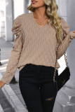 Khaki Textured Long SLeeves Top 