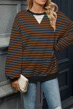 Lantern Sleeevs Stripes Sweatshirt 