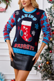 Christmas Sock Jacquard Knitting Sweater 