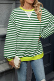 Lantern Sleeevs Stripes Sweatshirt 