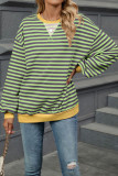 Lantern Sleeevs Stripes Sweatshirt 