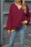 Lantern Sleeevs Stripes Sweatshirt 