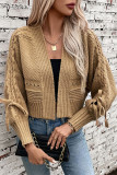 Solid Color Front Open Knitting Cardigan 