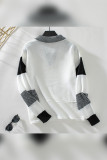 Polo Collar Colorblock Knitting Sweater 