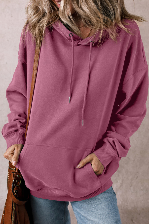 Valerian Fleece Lined Kangaroo Pocket Drawstring Chunky Hoodie