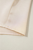 Apricot Sequin Cuffs Bubble Sleeve Blouse