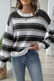 Splicing Colorblock Knitting Sweater 