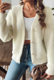 Fleece Plain Front Open Cardigan 