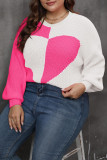 Plus Size Heart Design Sweater 