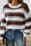 Splicing Colorblock Knitting Sweater 