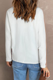 Apricot Thanksgiving Sequin Fall Leaves Graphic Colorblock Ribbed Knit Top