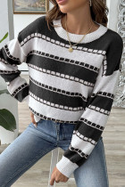 Splicing Colorblock Knitting Sweater 