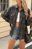 Plaid Button Up Pockets Long Sleeves SHirt 