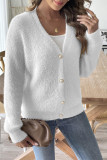 Fleece Plain Front Open Cardigan 