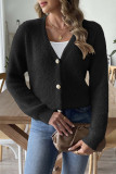 Fleece Plain Front Open Cardigan 