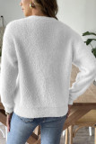 Fleece Plain Front Open Cardigan 