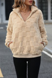 Half Zipper Design Fleece Sweatshirt 