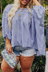 Beau Blue Plus Size Crochet Bracelet Sleeve Babydoll Blouse