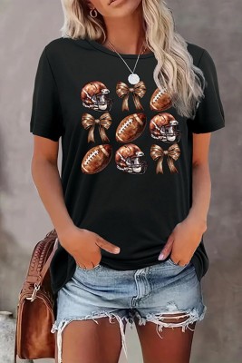 Retro Football  Print Graphic Top