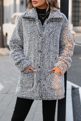 Fleece Button Up Coat 