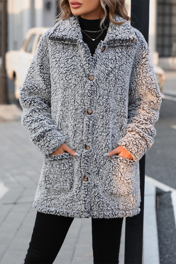 Fleece Button Up Coat 
