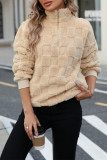 Half Zipper Design Fleece Sweatshirt 