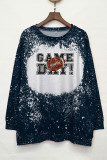 Football Game  Bleached Print Long Sleeves Top