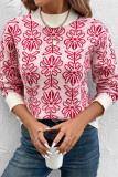 Turtle Neck Floral Jacquard Sweater 