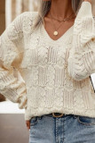 Eyelet Jacquard Knitting Sweater 