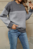 Colorblock Knitting Sweater 