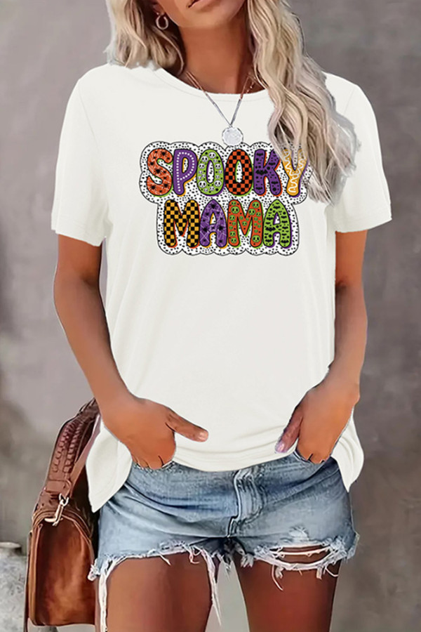 Spooky Mama Halloween Print Graphic Top