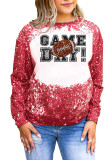 Football Game  Bleached Print Long Sleeves Top