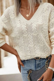 Eyelet Jacquard Knitting Sweater 