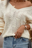 Eyelet Jacquard Knitting Sweater 