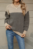 Colorblock Knitting Sweater 