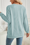 Wavy Stitches Solid Color Sweatshirt 