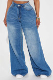 Washed High Waist Wide Leg Jeans 