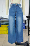 Washed High Waist Wide Leg Jeans 