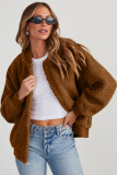 Redwood Burl Sherpa Ribbed Baseball Collar Bomber Jacket