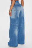 Washed High Waist Wide Leg Jeans 