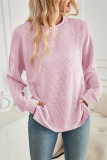 Wavy Stitches Solid Color Sweatshirt 