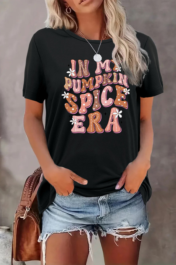 Pumpkin Spice Era Print Graphic Top