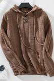 Solid Color Hooded Knitting Sweater 