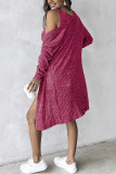 Wine Red Knitting Dress and Cardigan 2PCS Set 