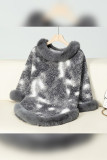 Leopard Print Warm Fleece Cape Outerwear Coat