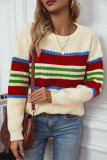 Colorblock Stripes Knitting Sweater 