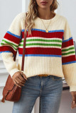 Colorblock Stripes Knitting Sweater 